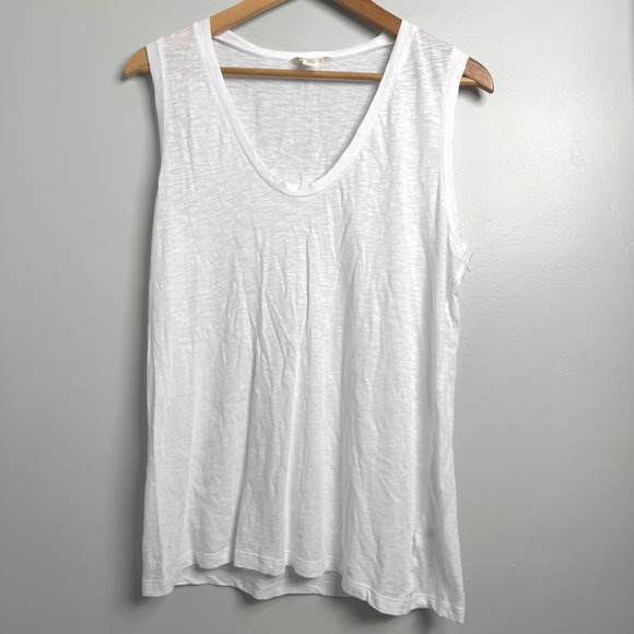 Caslon Women's White Sleeveless V-Neck Tank Top Casual Basic Versatile Medium - Picture 1 of 5